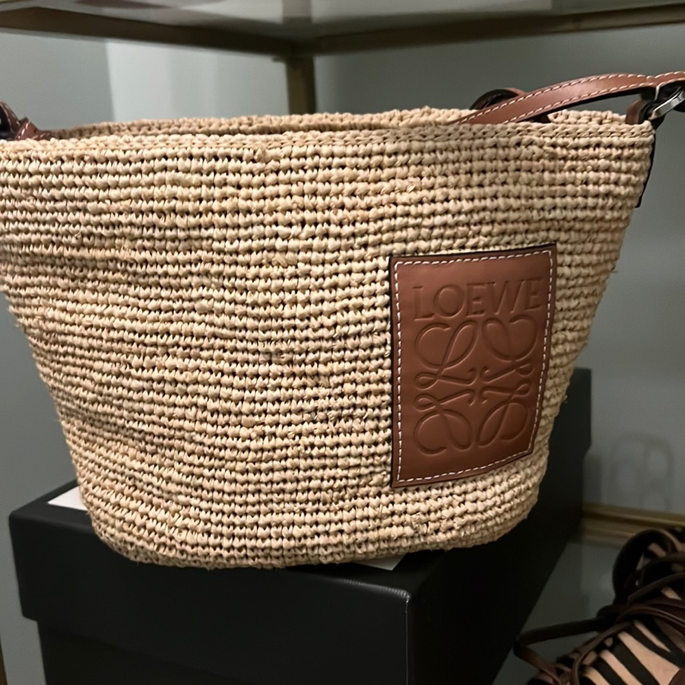 Loewe X Paula’s Ibiza raffia pochette crossbody